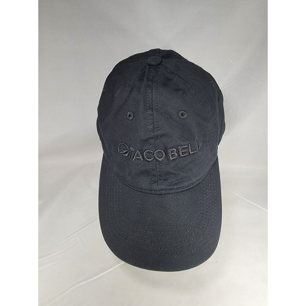 Taco Bell Employee Uniform Hat Black Embroidered Strapback Cap Rare Adjustable